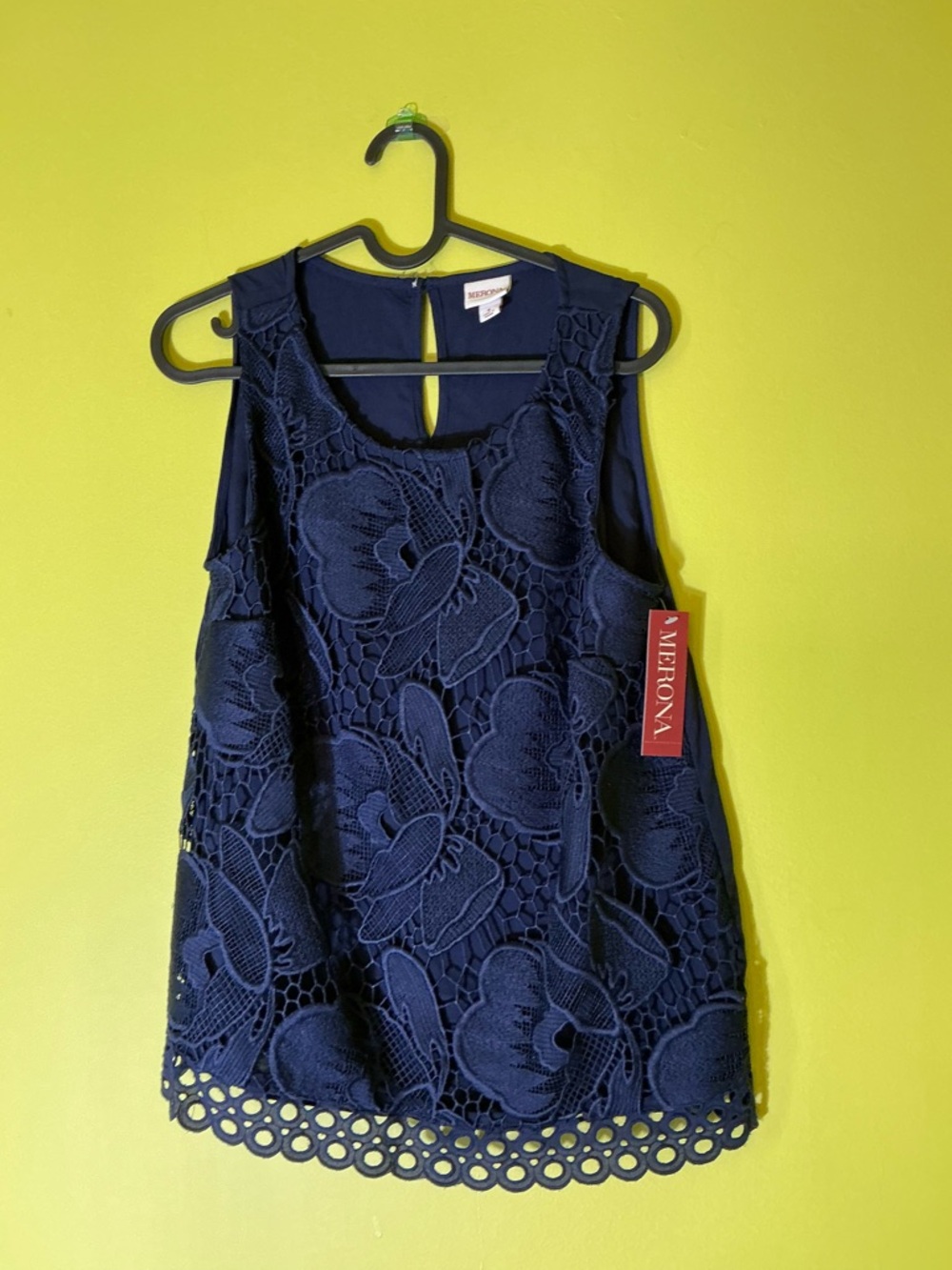 Merona Navy Floral Lace Sleeveless Camisole